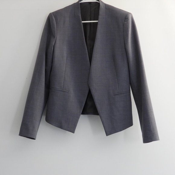 THEORY Lanai Stretch Wool Urban Blazer (Light Blue; size 10) - Picture 2 of 4